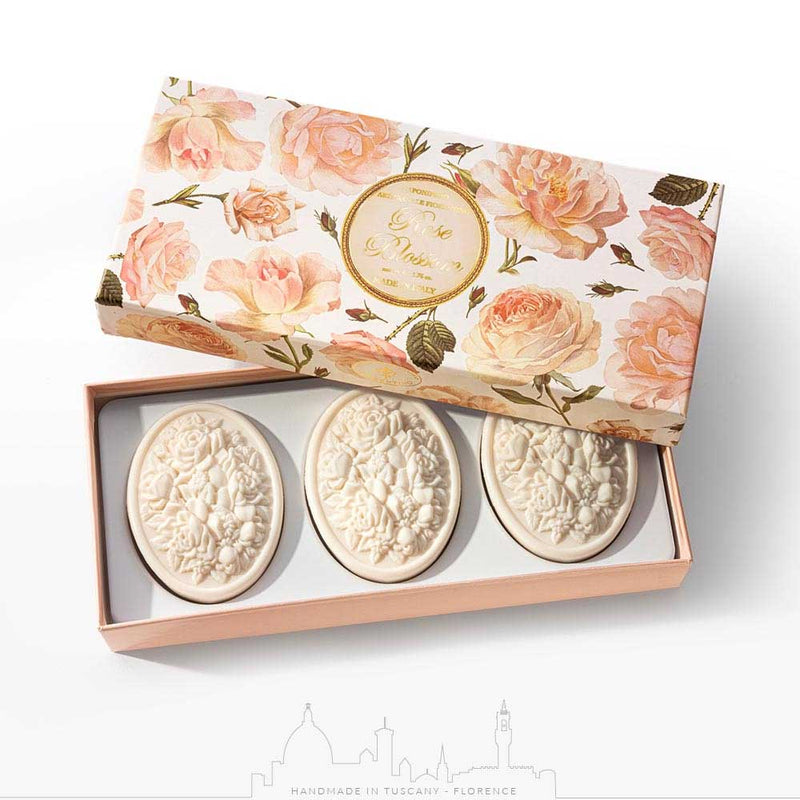 Fiorentino Vegetabilsk sæbe rose i æske 3x125g