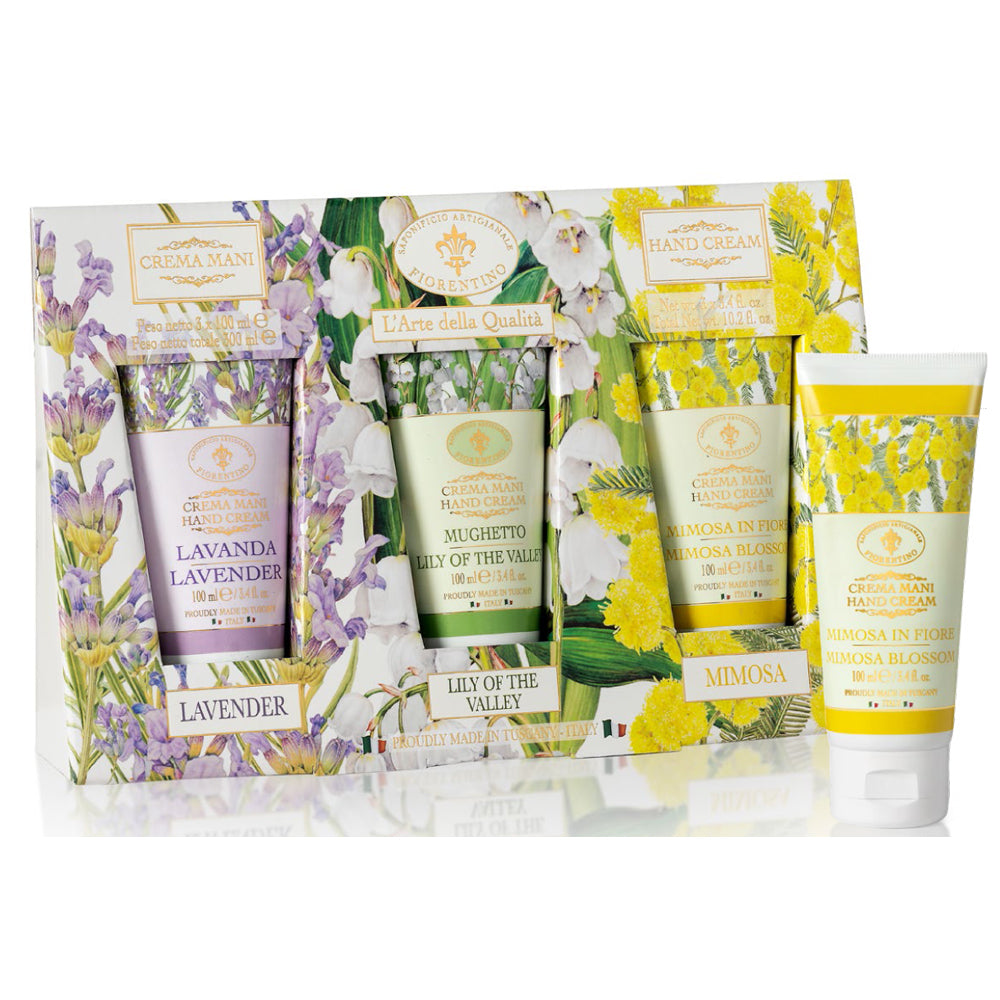 Fiorentino Gaveæske 3 Håndcremer Lavender Lily Of The Valley Mimosa 3x100ml