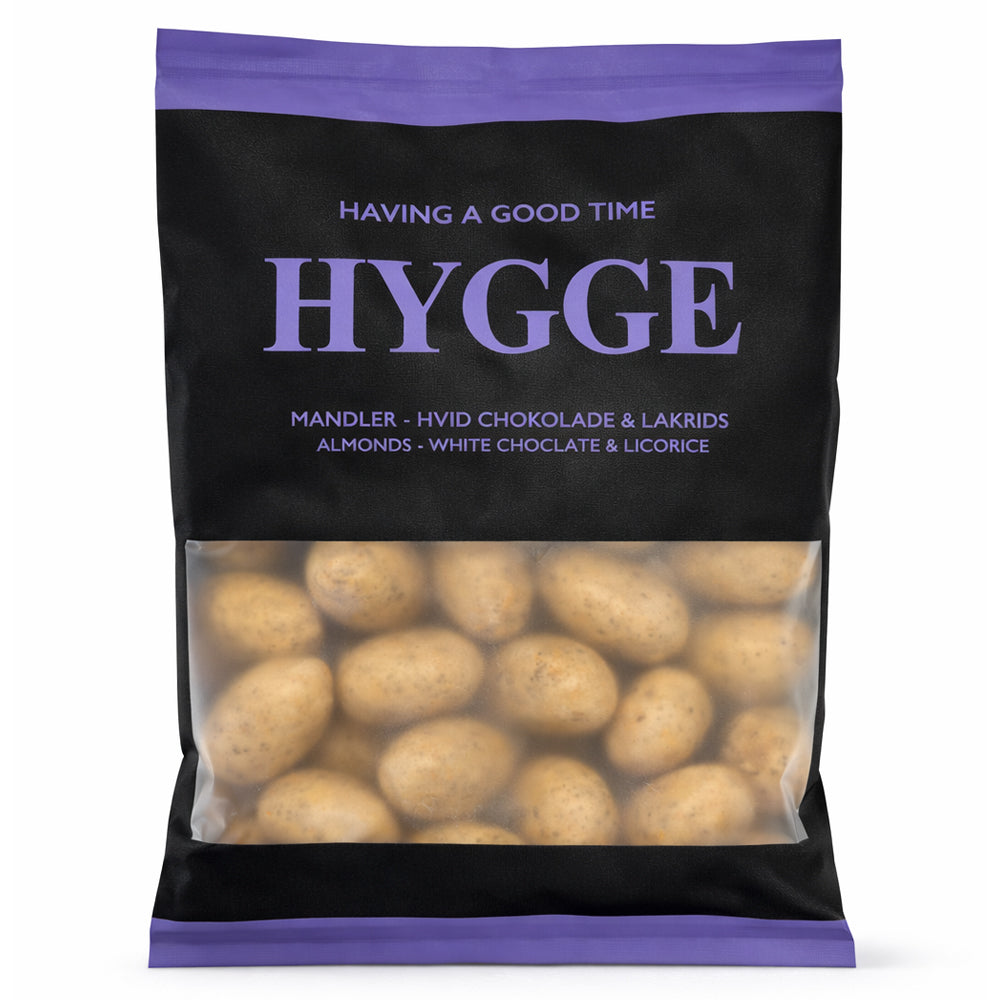 Hygge Mandler - Hvid Chokolade & Lakridspulver 