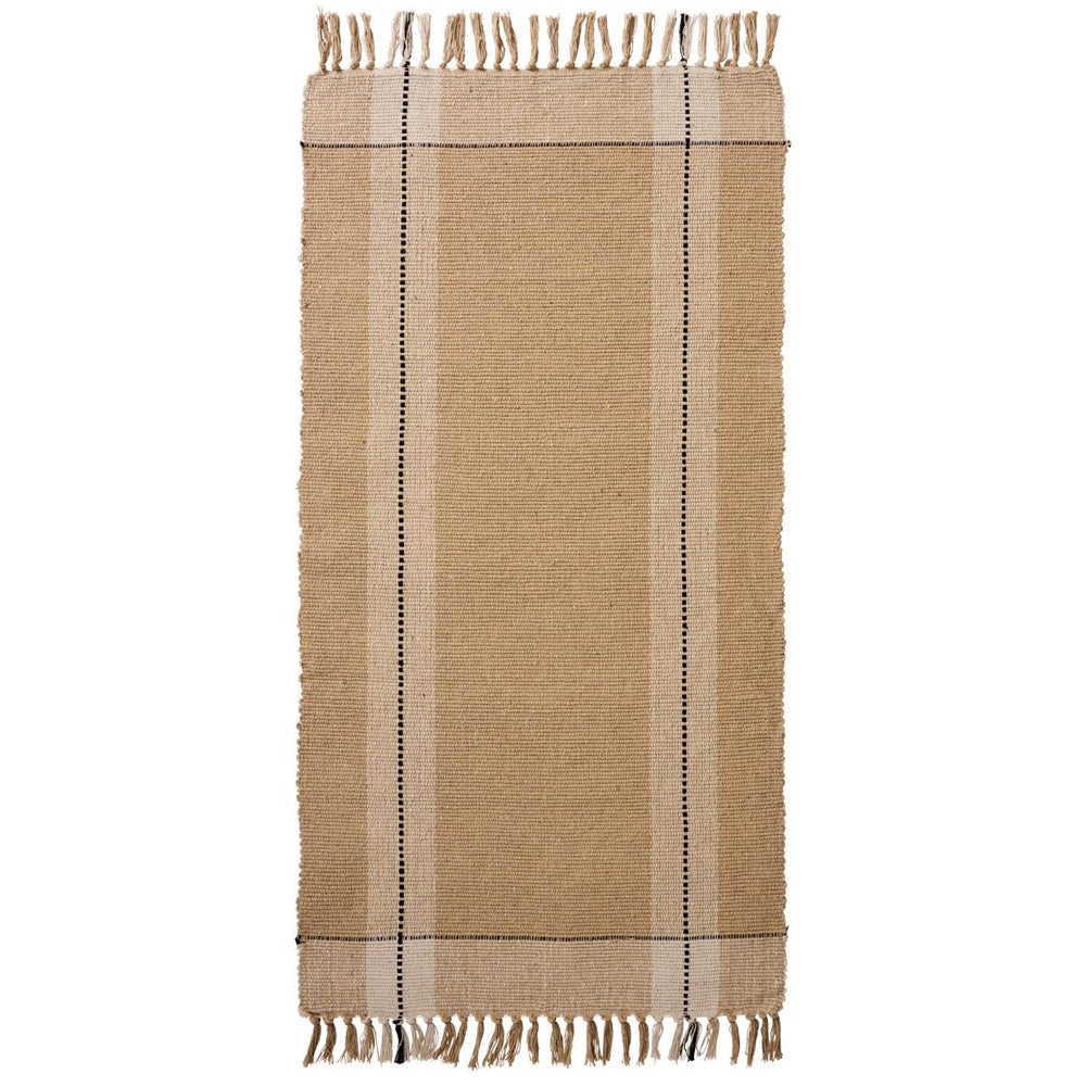 Ib Laursen Gulvløber Creme og Beige med Sorte Striber