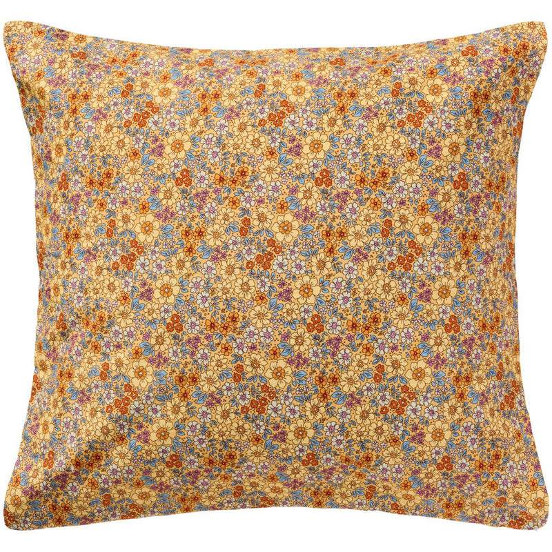 Ib Laursen Pudebetræk Gul m/Gule Blå Orange og Lilla Blomster 60x60cm