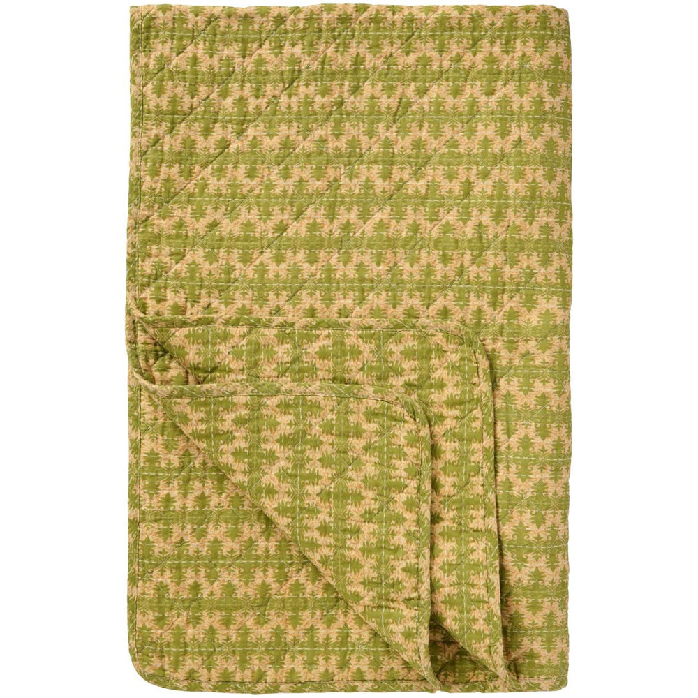 Ib Laursen Quilt m/Grønt Mønster 130x180cm