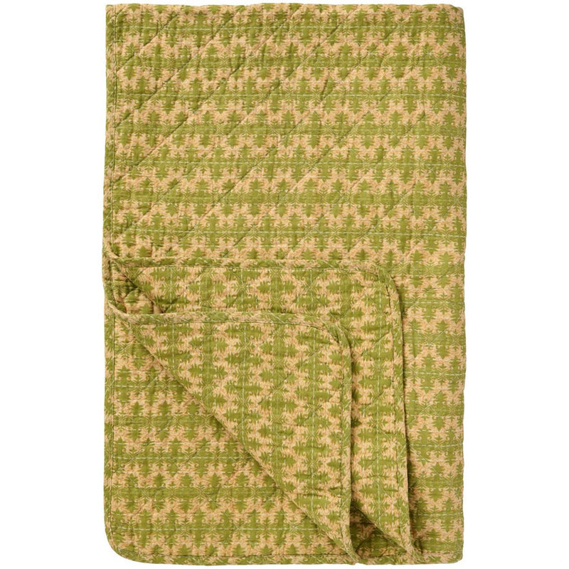 Ib Laursen Quilt m/Grønt Mønster 130x180cm