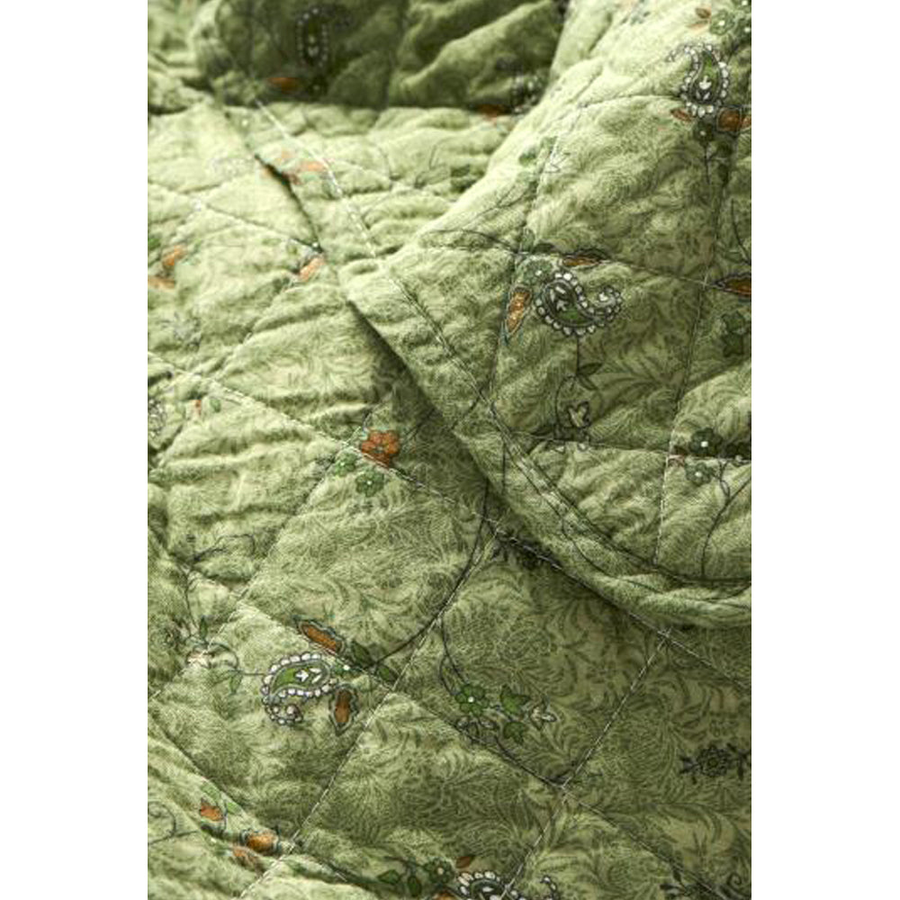 Ib Laursen Quilt med Blomsterranker Grøn 130x180cm