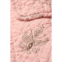 Ib Laursen Quilt Rosa med Mørkegråt Blokmønster 130x180cm