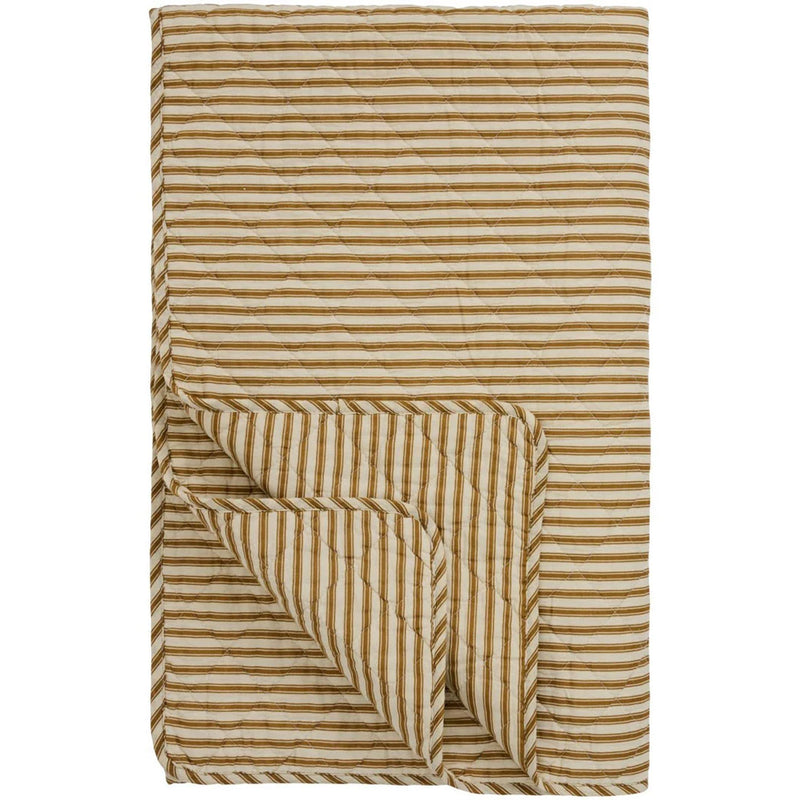 Ib Laursen Quilt Sand m/ Ochre Green Striber 130x180cm