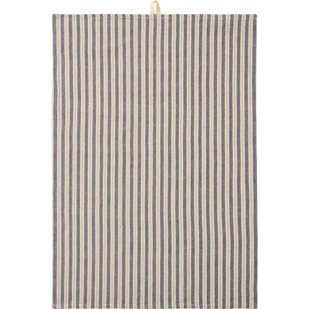 Ib Laursen Viskestykke Elly m/Blå & Brune Striber 50x70cm