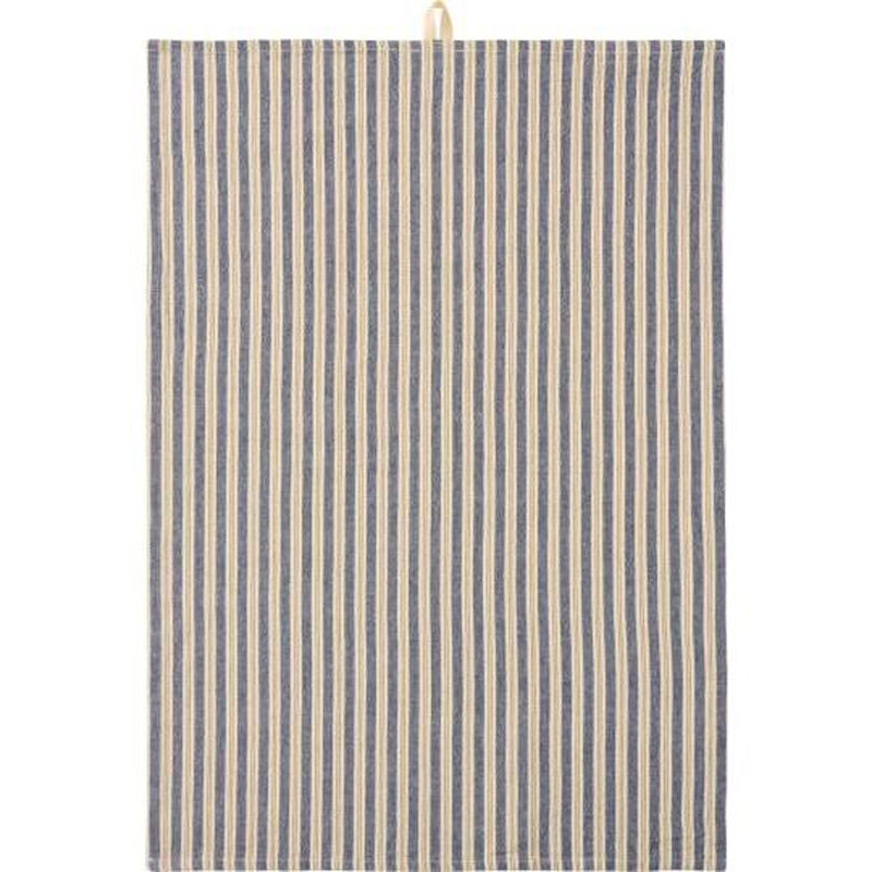 Ib Laursen Viskestykke Elly m/Blå & Brune Striber 50x70cm