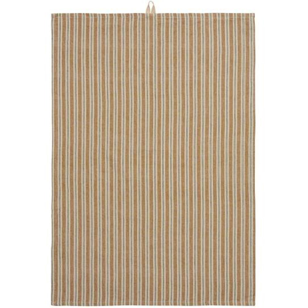 Ib Laursen Viskestykke Sabrina m/Mustard & Grønne Striber 50x70cm