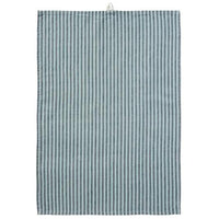 Ib Laursen Viskestykke Linea med Grå og Turkise Smalle Striber