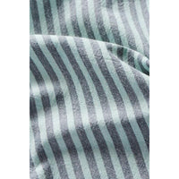 Ib Laursen Viskestykke Linea med Grå og Turkise Smalle Striber