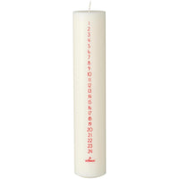 Ib Laursen Kalenderlys 1-24 Creme med Røde tal H25xØ5cm