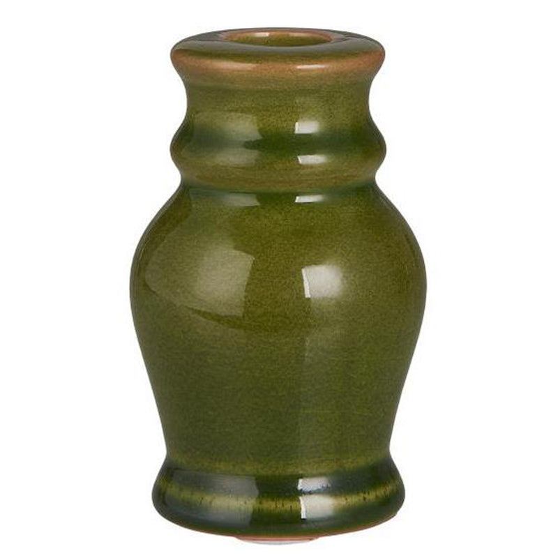 Ib Laursen Lysestage til 2,2cm Lys Torino Krakeleret Glasur Grøn H10xØ6,2cm