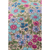 Ib Laursen Pudebetræk Creme m/Turkis Blå Fuchsia og Lilla Blomster 60x60cm