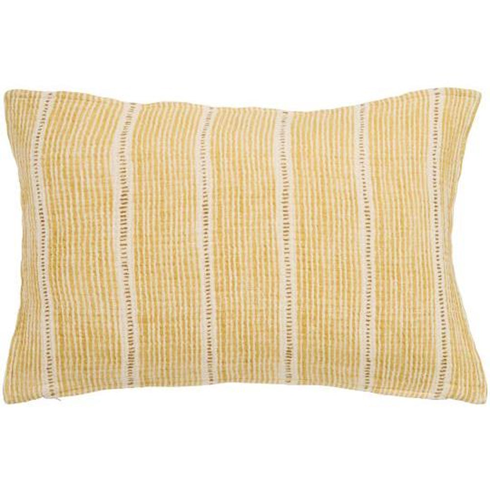 Ib Laursen Pudebetræk Offwhite m/Mustard Stribemønster 40x60cm