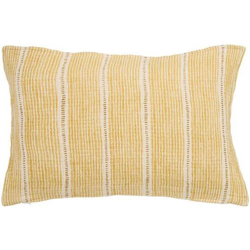 Ib Laursen Pudebetræk Offwhite m/Mustard Stribemønster 40x60cm