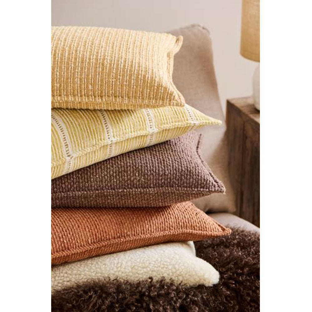 Ib Laursen Pudebetræk Offwhite m/Mustard Stribemønster 40x60cm