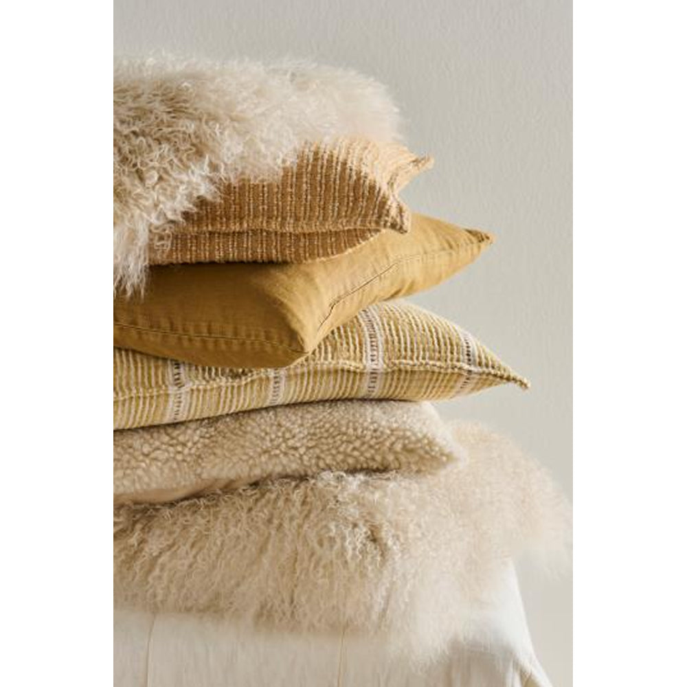 Ib Laursen Pudebetræk Offwhite m/Mustard Stribemønster 40x60cm