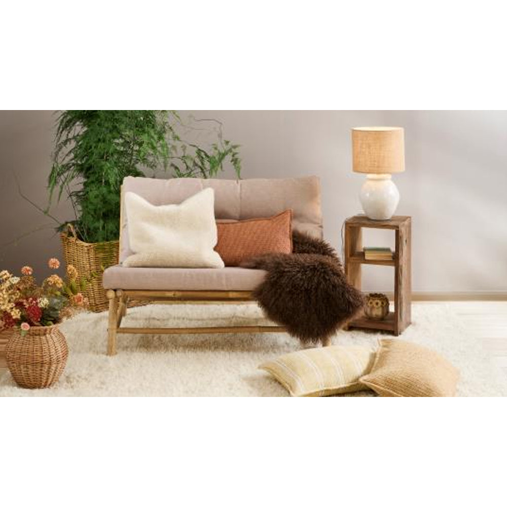 Ib Laursen Pudebetræk Offwhite m/Mustard Stribemønster 40x60cm