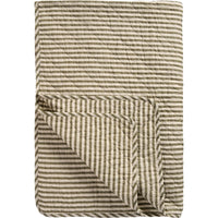 Ib Laursen Quilt Sand med Oliven Striber 130x180cm
