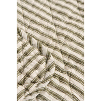 Ib Laursen Quilt Sand med Oliven Striber 130x180cm