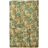 Ib Laursen Quilt Clara Blomster med Turkise Blade 130x170cm