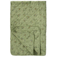 Ib Laursen Quilt med Blomsterranker Grøn 130x180cm