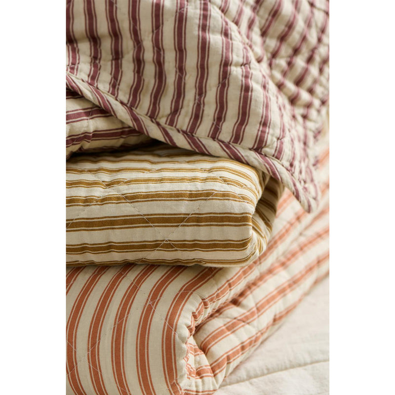 Ib Laursen Quilt Sand m/ Ochre Green Striber 130x180cm