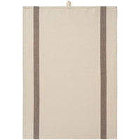 Ib Laursen Viskestykke Chloe Natur m/brune Indvævede Ternede Striber 50x70cm