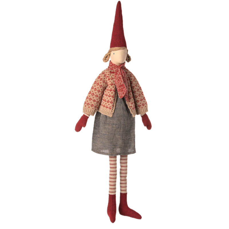 Maileg Nisse Str. 4 - Pige - Nederdel og Cardigan