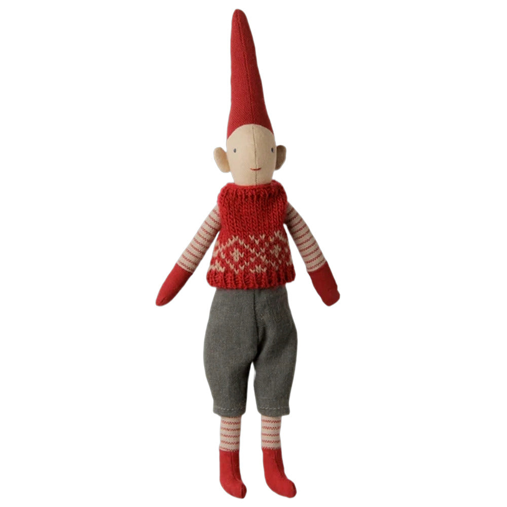 Maileg Pixy Str. 1 Dreng - Rød Knitted Vest