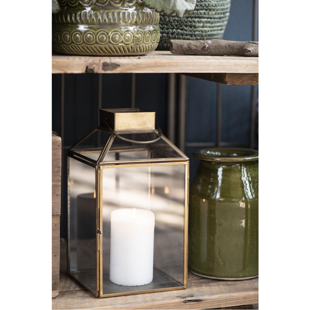 Ib Laursen Metal Lanterne Norr Stor Skrå Glas Top