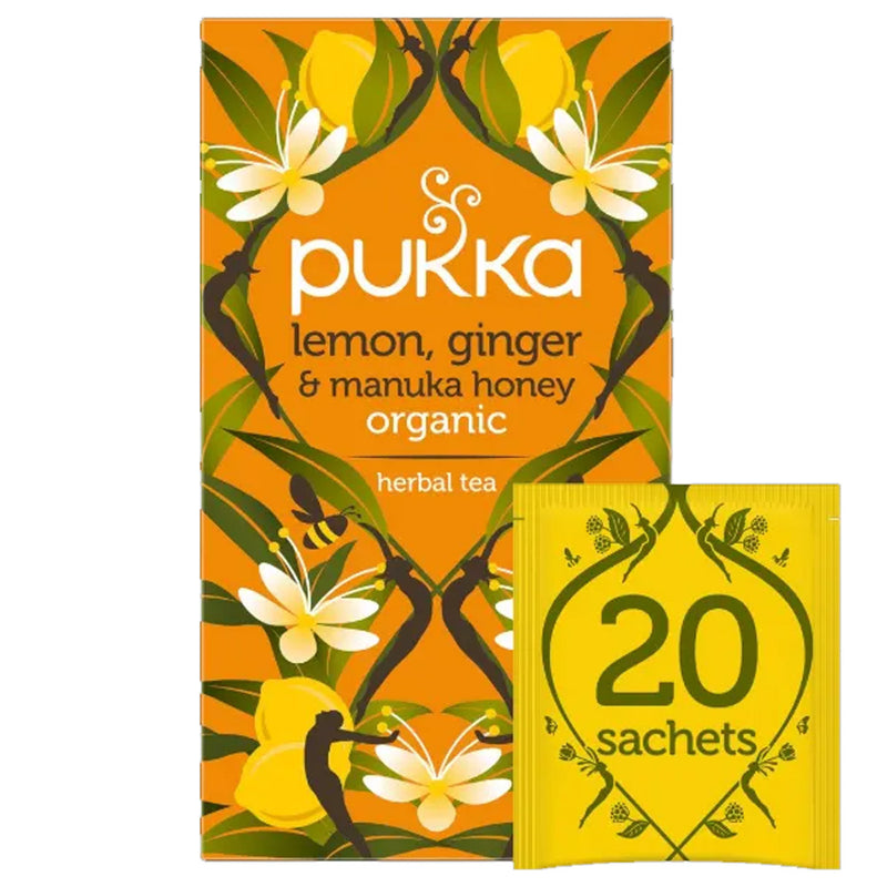 Pukka Lemon, ginger & Manuka Honey te Øko