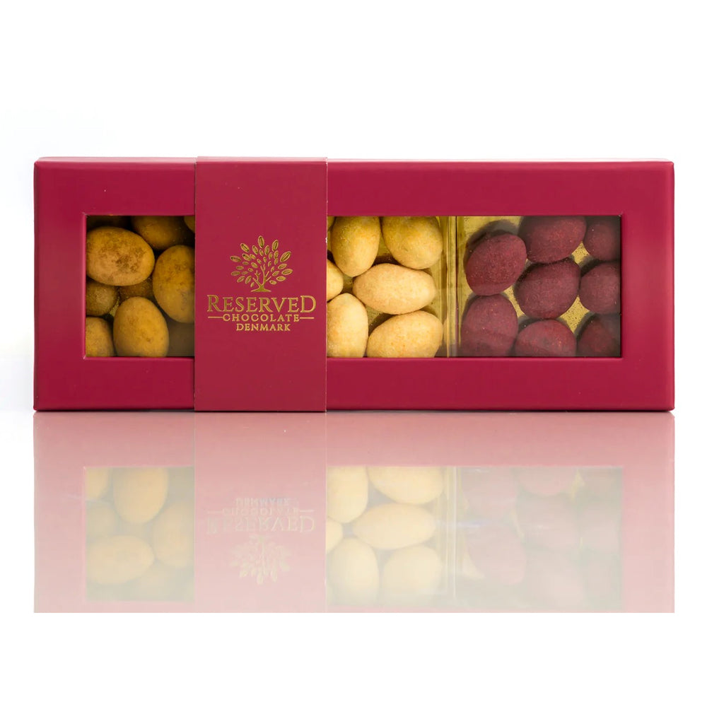 Reserved Chocolate Gaveæske - Chokolademandler 3 smage