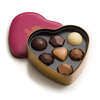 Reserved Chocolate Metal Hjerte Rød & Guld - Fyldt Chokolade Dåse