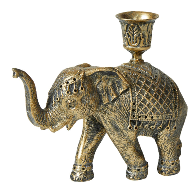 Speedtsberg Guld Elefant med Stage Polyresin Antik Guld