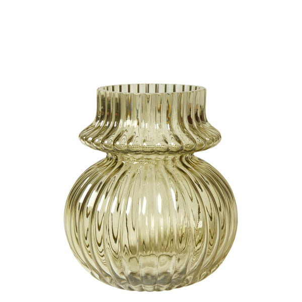 Speedtsberg Vase med Riller Grøn Glas