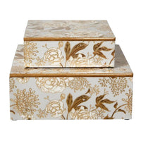 Speedtsberg Æskesæt 2stk med Blomster MDF 20x20x8cm