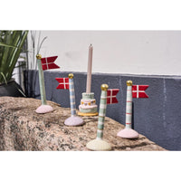 Speedtsberg Flag Keramik Grøn Gul Pink 8x5x14cm