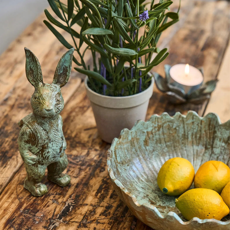 Speedtsberg Blomst Deko Alu 11x5cm Antik Bronze Grøn