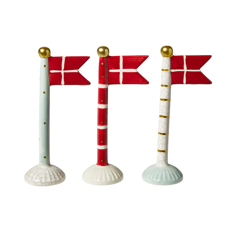 Speedtsberg Flag Keramik Blå Rød Hvid 9x6x19cm