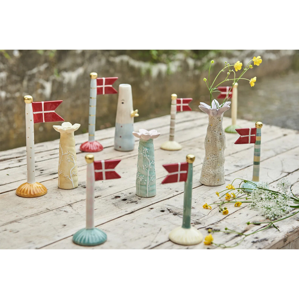 Speedtsberg Flag Keramik Harlekin Grå Gråstribet 9x6x19cm