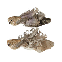 Speedtsberg Fugl med Klips H16cm Fjer Nature Mix