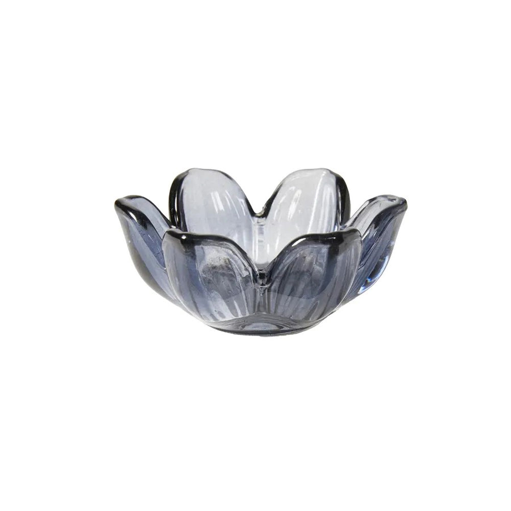 Speedtsberg Fyrfadsstage Blomst Blå Glas Ø8x4cm