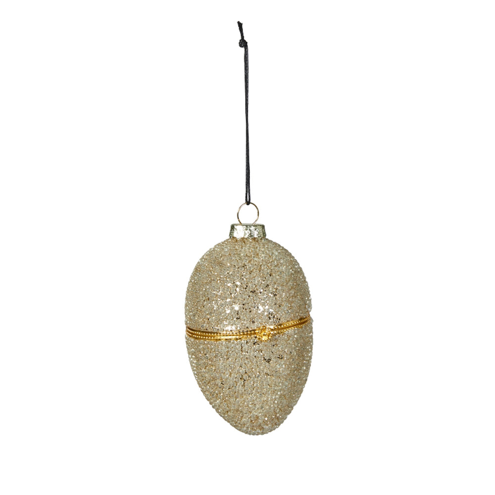 Speedtsberg Julekugle Æg med Åbning Ø7x10cm Guld Glas