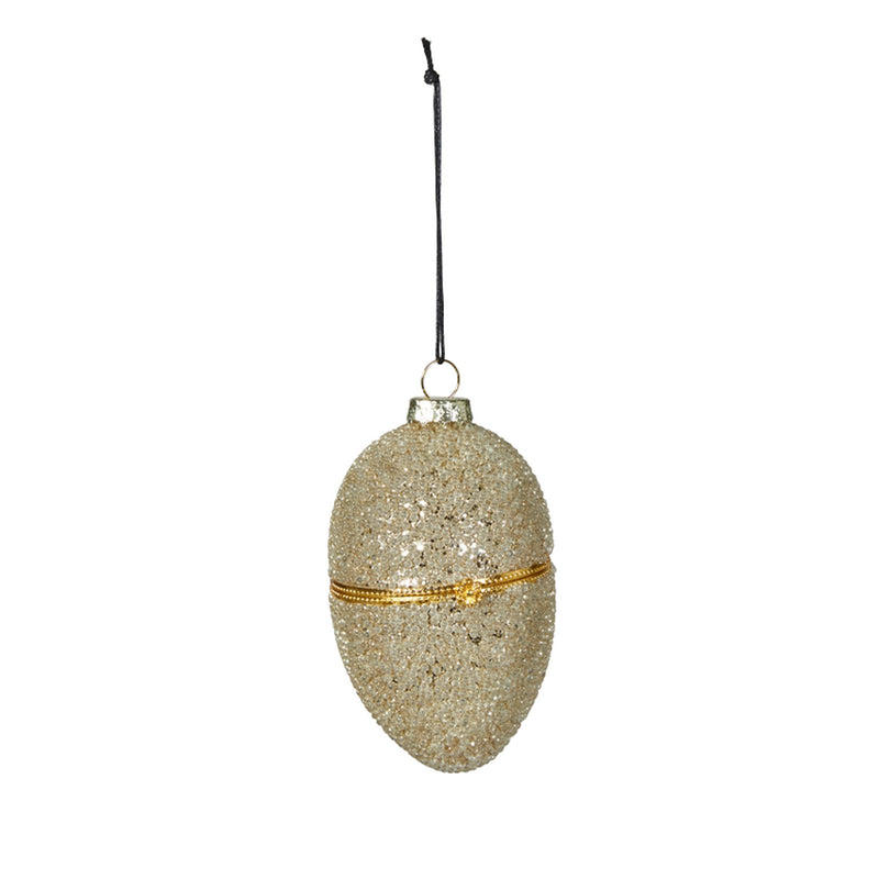 Speedtsberg Julekugle Æg med Åbning Ø7x10cm Guld Glas