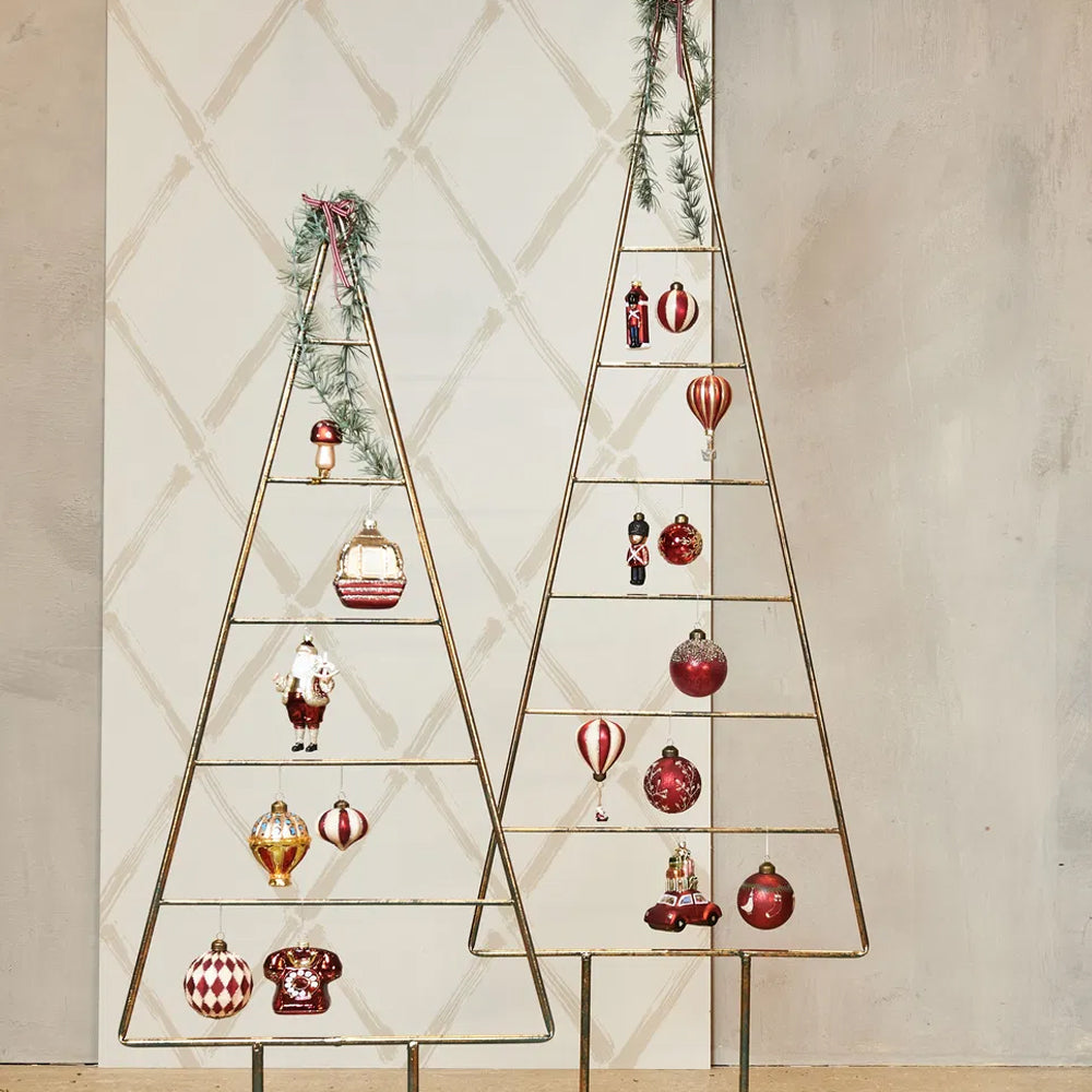 Speedtsberg Julekugle Rød og Offwhite 8cm Glas