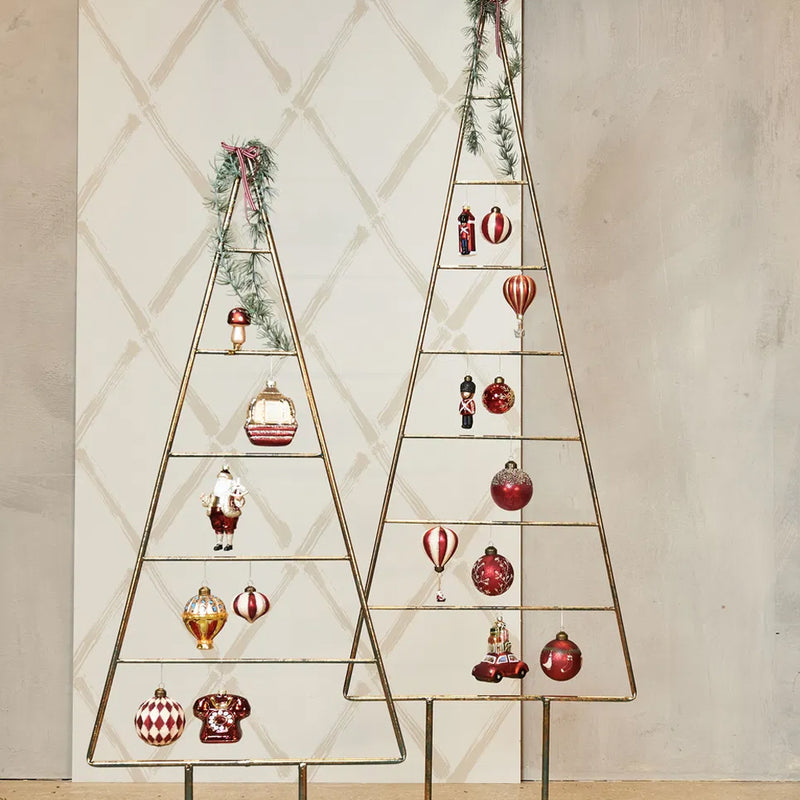 Speedtsberg Julekugle Rød og Offwhite 8cm Glas