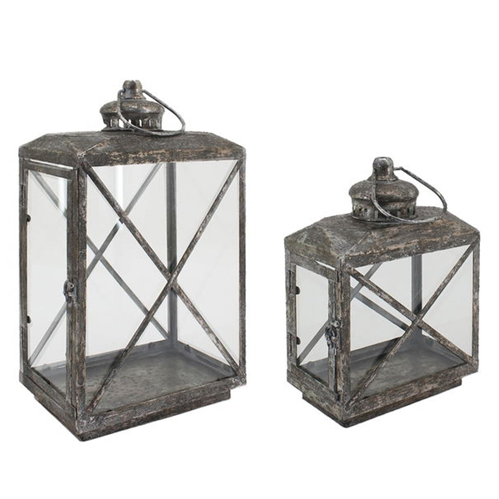 Speedtsberg Lanterne Antik Charcoal Silver Metal & Glas