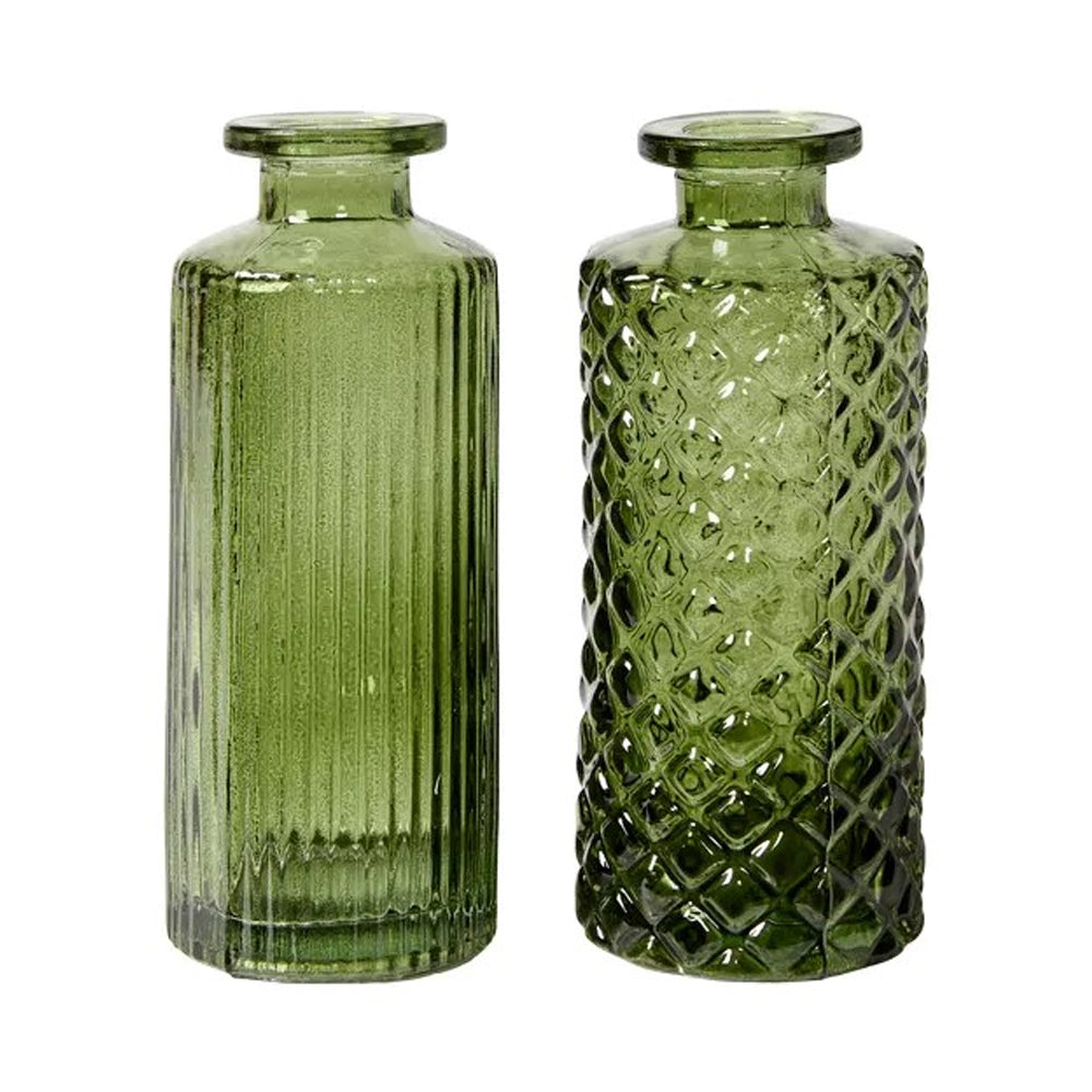 Speedtsberg Vase med Mønster H14x6cm Glas Grøn
